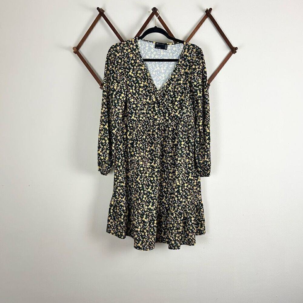 ASOS Design Maternity Ditsy Print Long Sleeve Stretch Dress Size 8 EUC M399